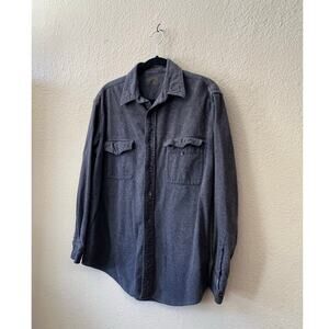 Vintage St Johns Bay navy blue mens flannel shirt size M